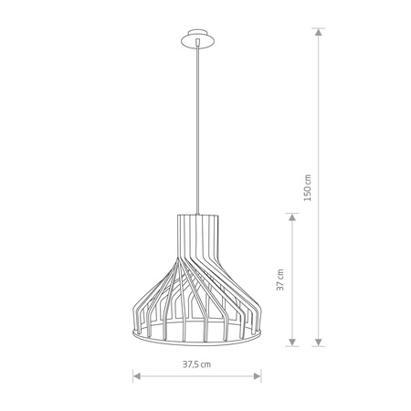 Lampa wisząca sklejka BIO 38cm GU10