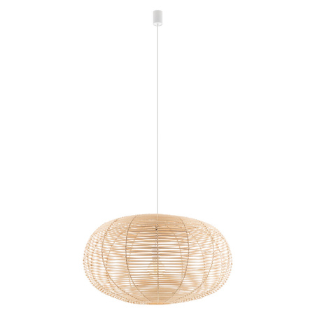 Lampa wisząca RATTAN L śr. 79cm E27 | naturalne drewno/biały 11155