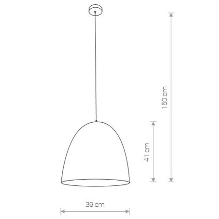 Lampa wisząca tuba nad stół EGG M czarny/złoty śr. 39cm