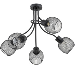 Lampa sufitowa ALFA PLENA DUO CZARNA 5xE27 55cm | 25835