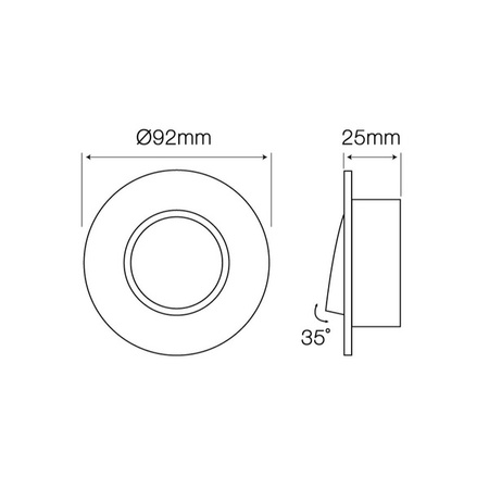 Oczko sufitowe oprawa okrągła ruchoma SLIM 92mm | biały