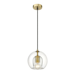 Lampa wisząca Arette 1, złoty/transparentny, 1x40W E27
