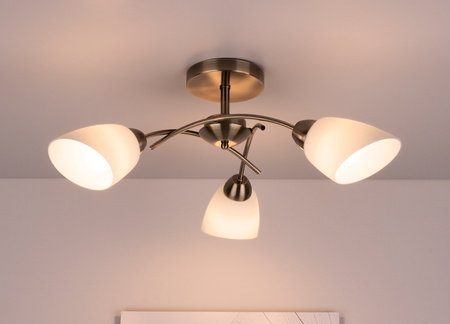 Lampa Sufitowa Viletta 3xE27 Max.60W Patyna Metal/Białe Szkło 8141311