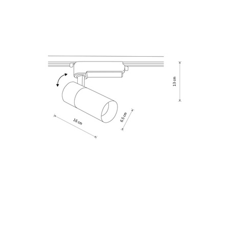 Spot TINOS LED wys. 16cm 20W barwa ciepła 3000K do szyn PROFILE | czarny 10383