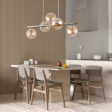 Stylowa lampa wisząca złote kulki ESTERA GOLD V | Złota 4549