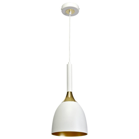 Nowoczesna lampa wisząca CLARK WHITE/GOLD 1xE27 MLP6219