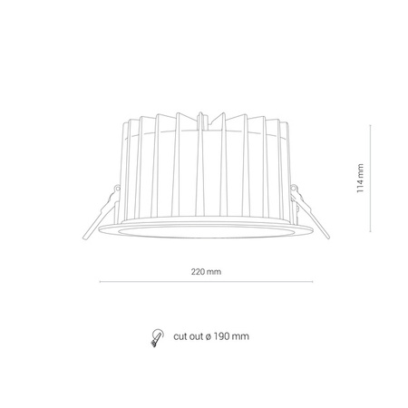 Downlight lampa sufitowa wpuszczana KEA 40W LED 3000K IP44 | biała