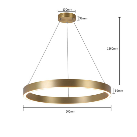 Midway lampa wisząca pierścień mała śr.60 cm 40W | złoty