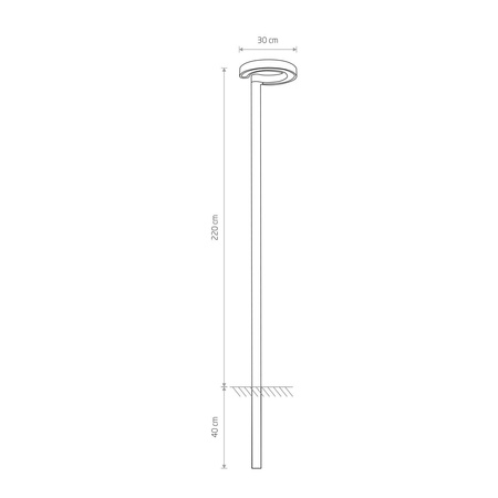 Słupek latarnia ogrodowa POLE LED grafitowy 220cm 9185