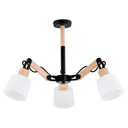 Nowoczesna Lampa sufitowa BRIDGE III drewno śr. 70cm