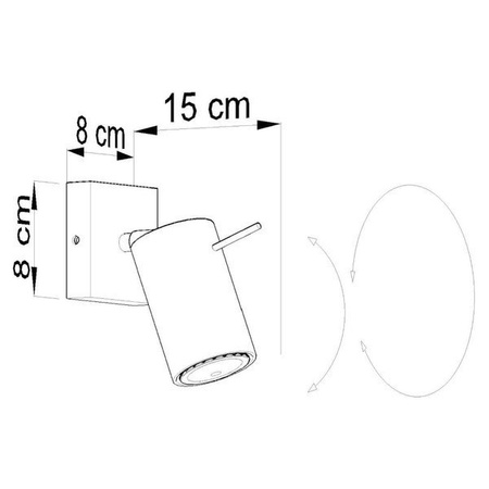 Kinkiet RING jedno punktowy Stal kolor szary 40W, SL.0449