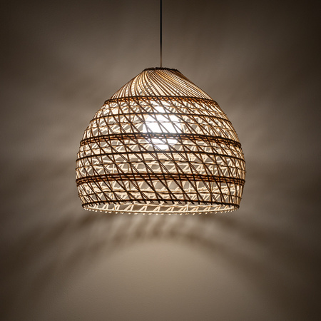 Lampa wisząca BOHO M śr. 43cm E27 | naturalne drewno/biały 11151