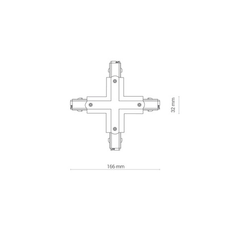 Łącznik X systemu natynkowego CTLS POWER X CONNECTOR łącznik krzyżowy biały 8701