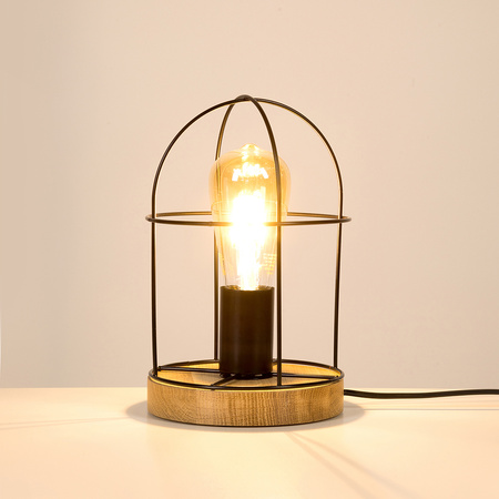 Netuno Lampa Stołowa 1xE27 Max.25W Dąb Olejowany/Czarny 88459174
