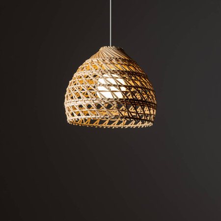 Lampa wisząca BOHO S śr. 30cm E27 | naturalne drewno/biały 11150