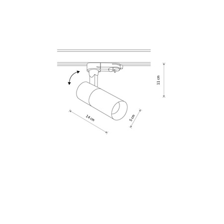 Spot TINOS LED wys. 11cm 10W 3000K do szyn CTLS 3F | czarny 10396