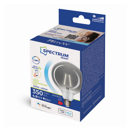 Żarówka LED GLOB 4.9W E27 CCT 4000K-6500K + DIMM SMART