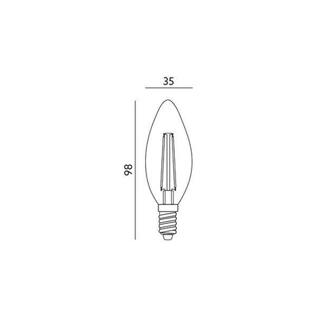 Żarówka ozdobna FILAMENT LED E14 4W ciepła 3000K świeczka