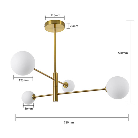 Nowoczesna lampa sufitowa wisząca DORADO 4 miedź