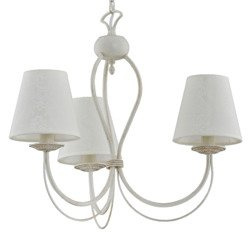 Żyrandol klasyczny z abażurami IRMA śr. 52cm biały antyczny/ecru