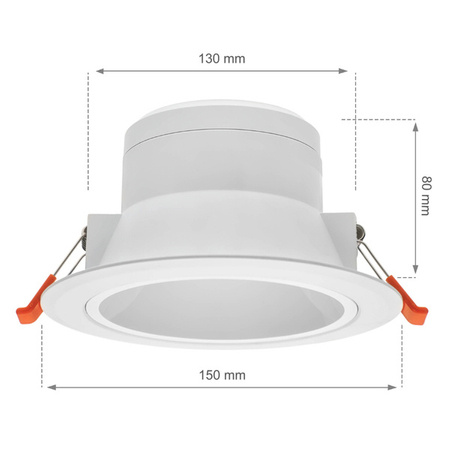 Oprawa sufitowa CEILINE III 10W 6000K IP44 15cm anty olśnienie | biały