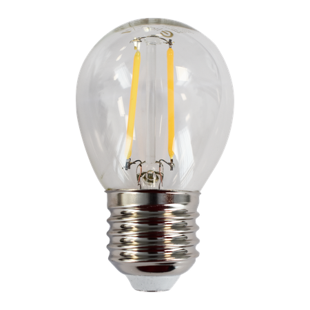 Żarówka Filamentowa LED 2W E27 G45 2700K | biała ciepła