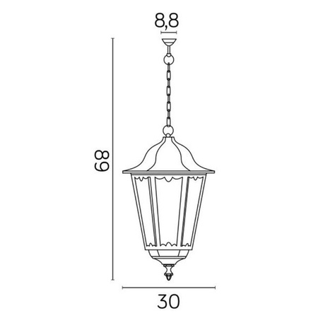 Klasyczna lampa wisząca zewnętrzna Retro Maxi K 1018/1/BD | czarny