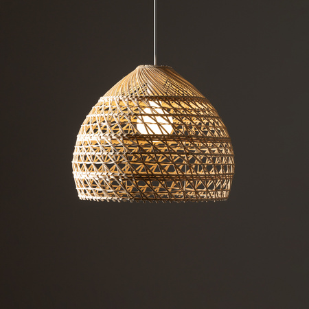 Lampa wisząca BOHO M śr. 43cm E27 | naturalne drewno/biały 11151