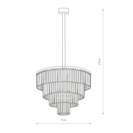 Żyrandol wiszący CRISTAL SILVER szer. 71cm 12xE14 | srebrny