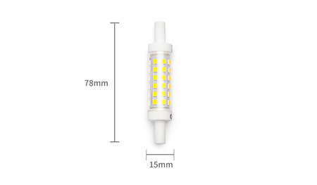 Żarówka LED R7S 5W 230V barwa zimna 6500K  | biały