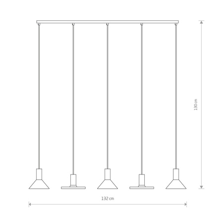 Lampa wisząca HERMANOS V wys. 130cm 5xGU10 | biały