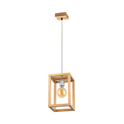 Lampa wisząca KAGO drewno dębowe kolor dąb olejowany oprawka chrom, 61580174 61580174