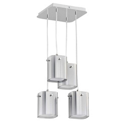 Lampa wisząca do salonu ASHLEY 4x E27 wys. 90cm | chrom