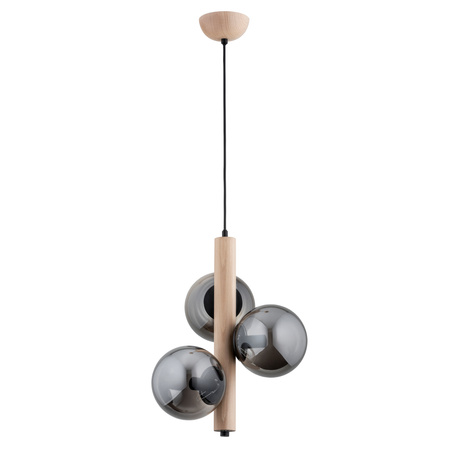 Lampa wisząca ALFA KANET DREWNIANA GRAFIT 3x E14 35cm | 62288