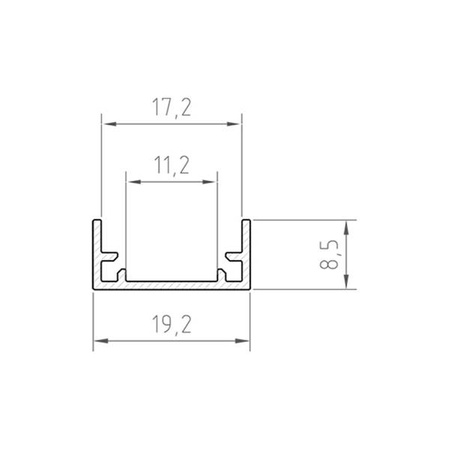 Profil LED P11-1 do płytek IP65 100cm | do osłonek C5 | srebrny