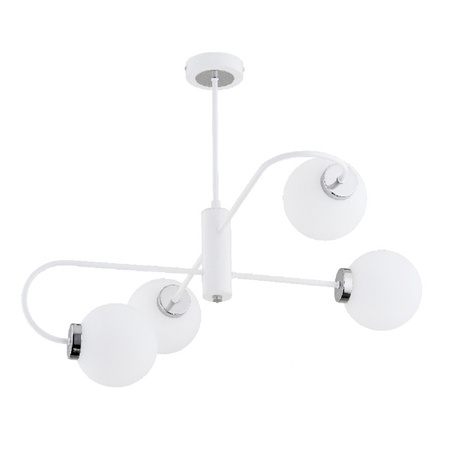 Nowoczesna lampa sufitowa PERLA WHITE 4xE14 wys. 58cm | biały