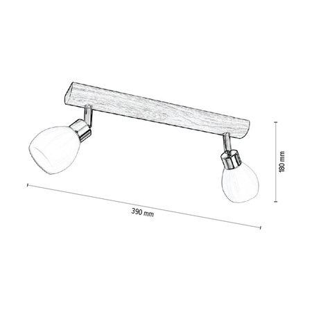 Lampa sufitowa Kira w zestawie 2xG9 LED 300lm 2700K 3W Dąb Olejowany/Metal Satyna/Szkło Białe 2027417220993