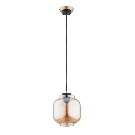 Lampa wisząca do salonu LATOR E27 wys. 67cm | bursztyn