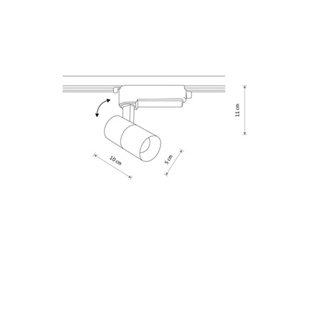 Spot TINOS LED wys. 10cm 7W barwa ciepłą 3000K do szyn PROFILE | czarny 10381