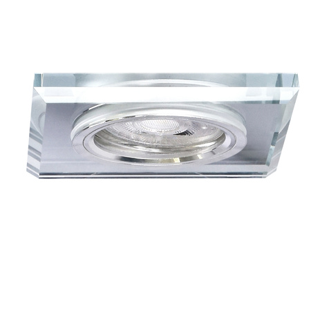 SS-13 CH/WH MR16 CHROM oczko sufitowe  lampa sufitowa  STAŁA KWADRATOWA SZKŁO BEZBARWNE