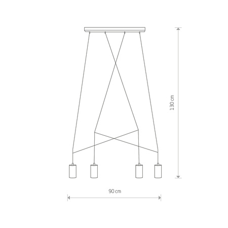 Lampa wisząca nad stół IMBRIA GOLD IV listwa 4x GU10 10W | mosiądz 7957