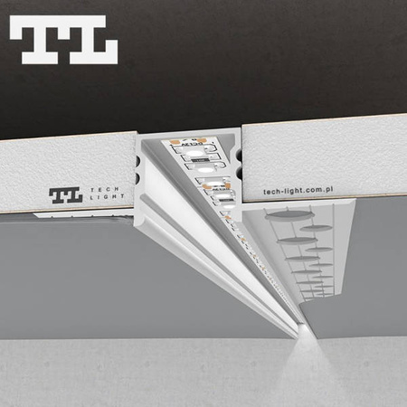 Profil LED GK18-3 podtynkowy 200cm szer. 46mm | do osłonek C1 C4 | biały