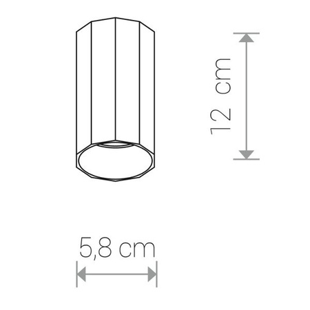 Spot sufitowy kanciasta tuba POLY S czarny śr. 5,8cm