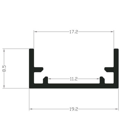 Profil LED P11-1 do płytek IP65 200cm | do osłonek C5 | srebrny