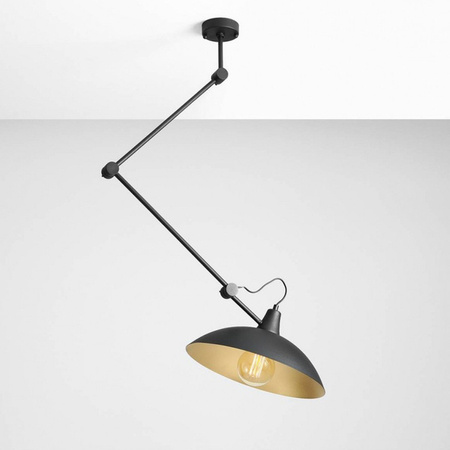 Lampa sufitowa na wysięgniku MELOS 808PL_G1_Z, czarny/złoty, 1x60W E27