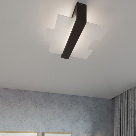 Plafon FENIKS 2 lampa sufitowa drewno Wenge 2x 15W LED, SL.0074