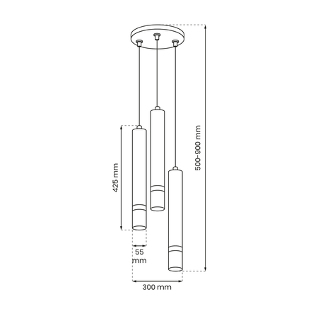 Lampa wisząca JOKER, MLP8916, czarny/chrom, 3x8W GU10