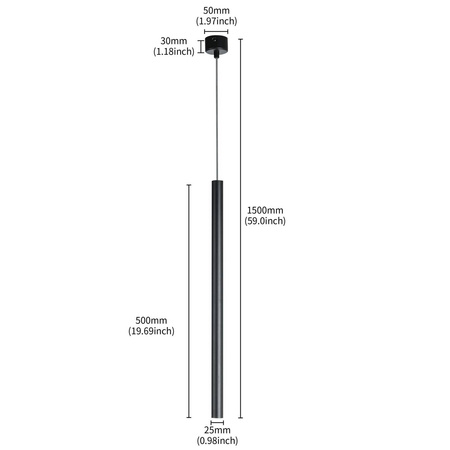 Lampa wisząca LUNGO, czarna, 1x5W G9