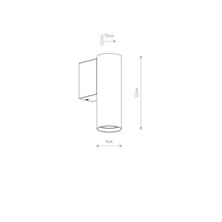 Kinkiet FOURTY WALL S 12cm GU10 R35 | mosiężny/czarny  10748