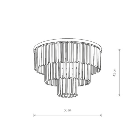 Żyrandol CRISTAL SILVER M szer. 56cm 9xE14 | czarny